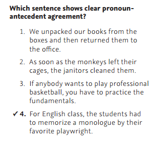 NWEA Practice Tests - Pronoun Antecedent sample