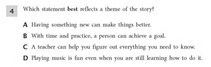 ELA Practice Test 4th Grade - Theme sample