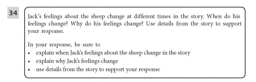 ELA Practice Test 4th Grade - Extended Response sample