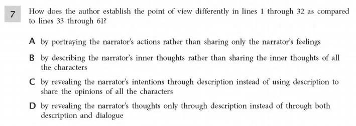 ELA Practice Test 6th Grade - Point of View sample
