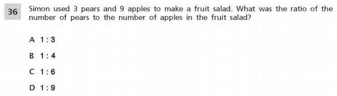 NYS Math Practice Test 6th Grade - Ratio sample