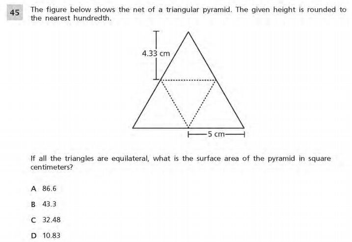NYS Math Practice Test 6th Grade - Measurement sample