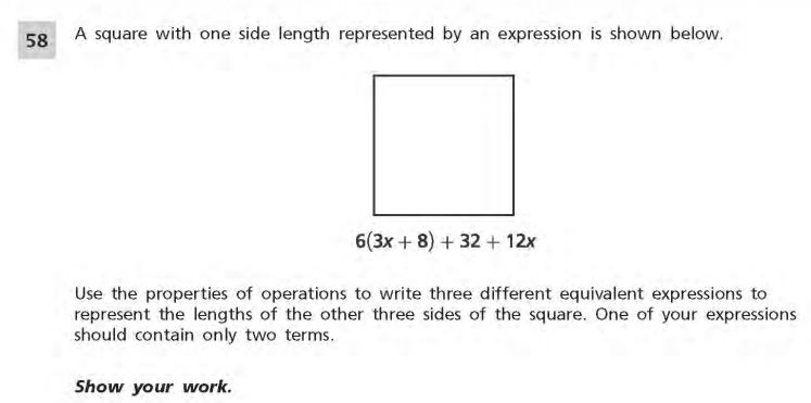 NYS Math Practice Test 6th Grade - Short Responses 3 sample