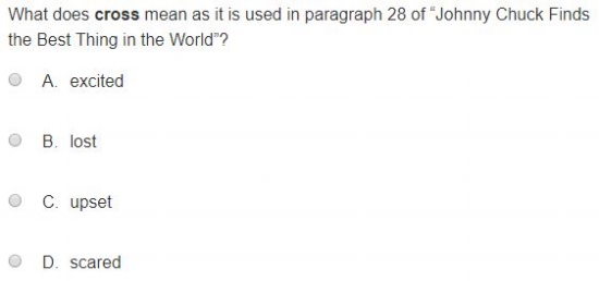 PARCC - Vocab sample question