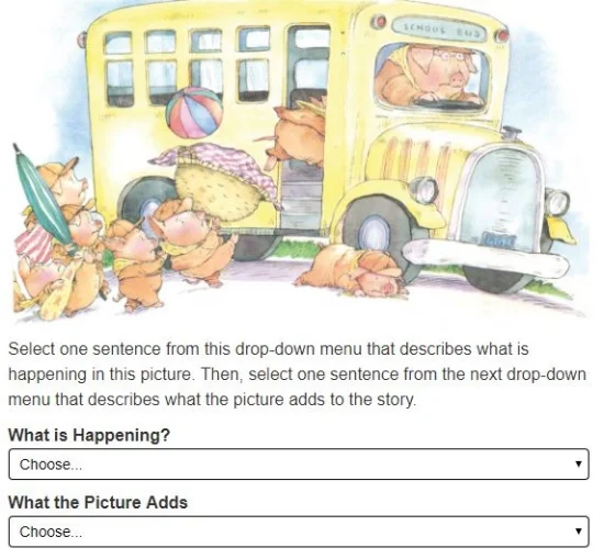 PARCC - Technology Enhanced sample question