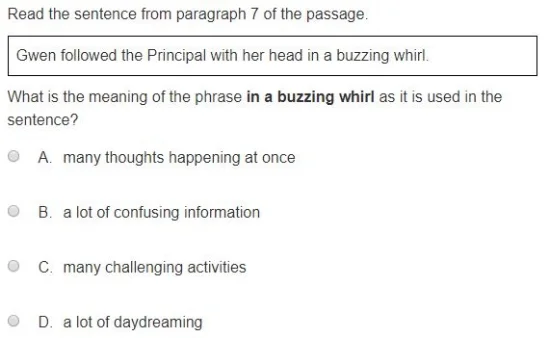 PARCC - Figurative Language sample question