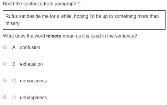 PARCC - Vocab sample question