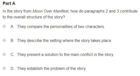 PARCC - Structure sample question