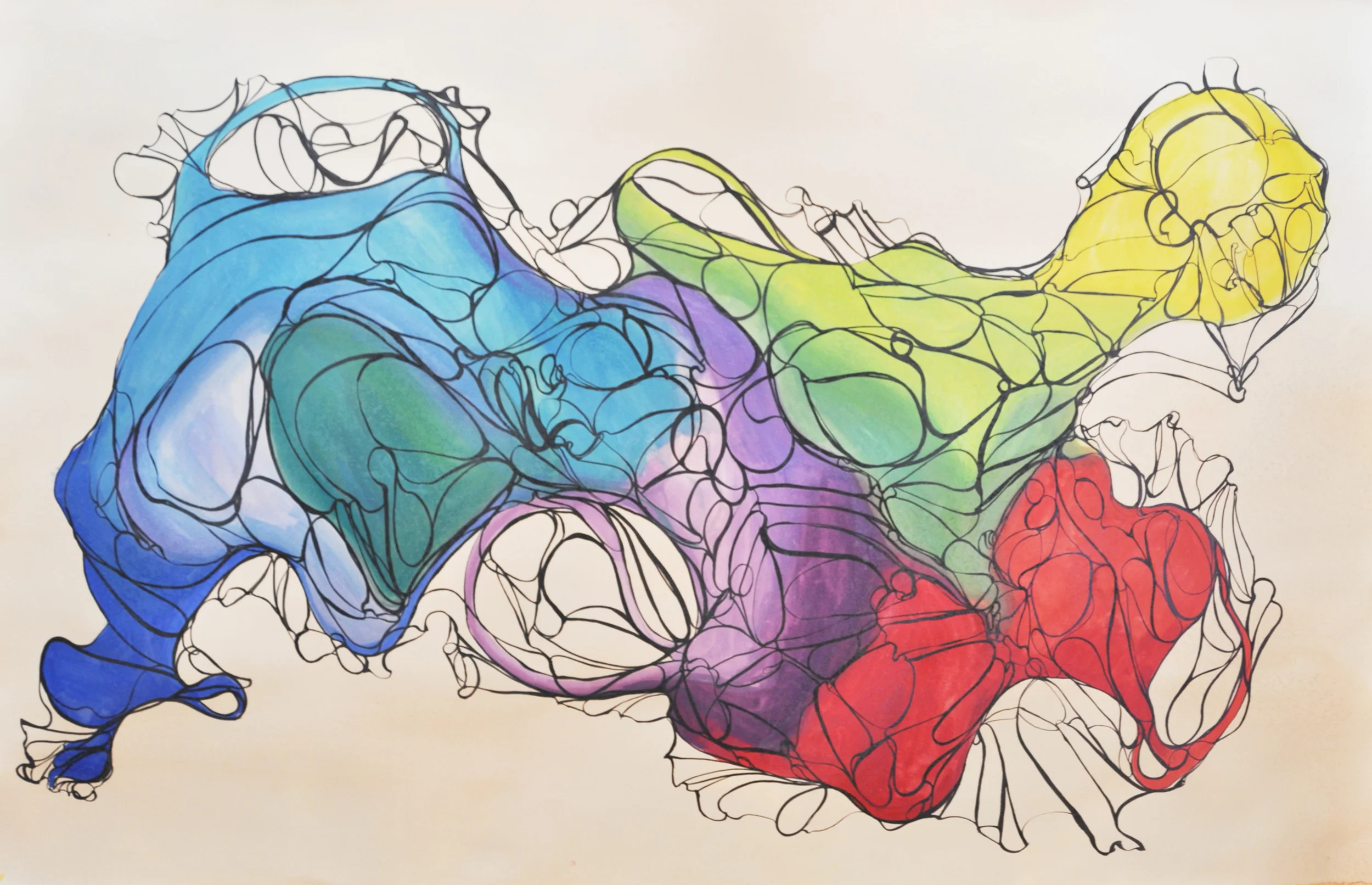 It works better when you've got an extra level. watercolor on arches. 40" X 26" 