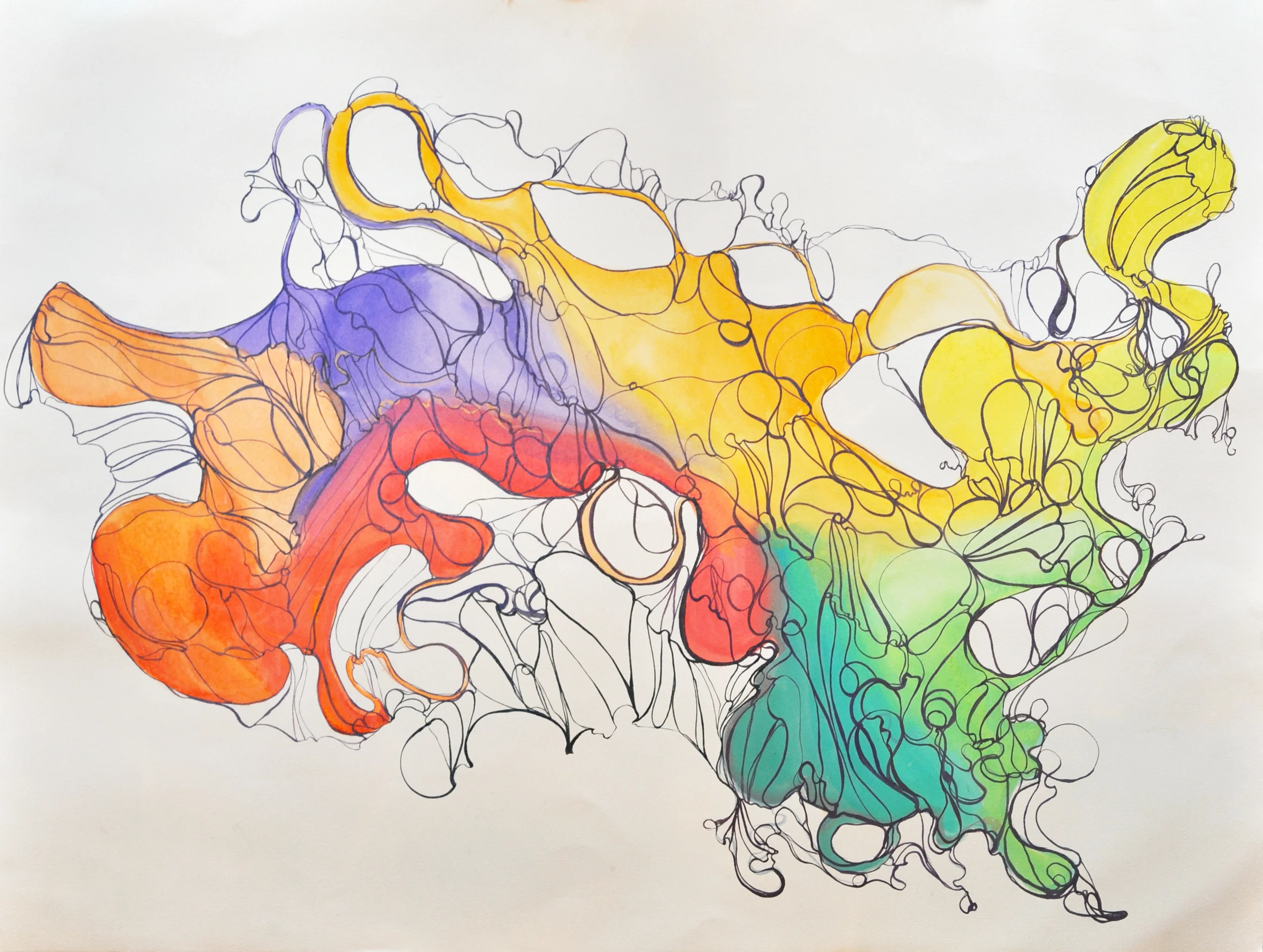 A Fine Balance is a bad conversation, gouache on Rives, 30%22X 22%22 Janavi Folmsbee.jpg