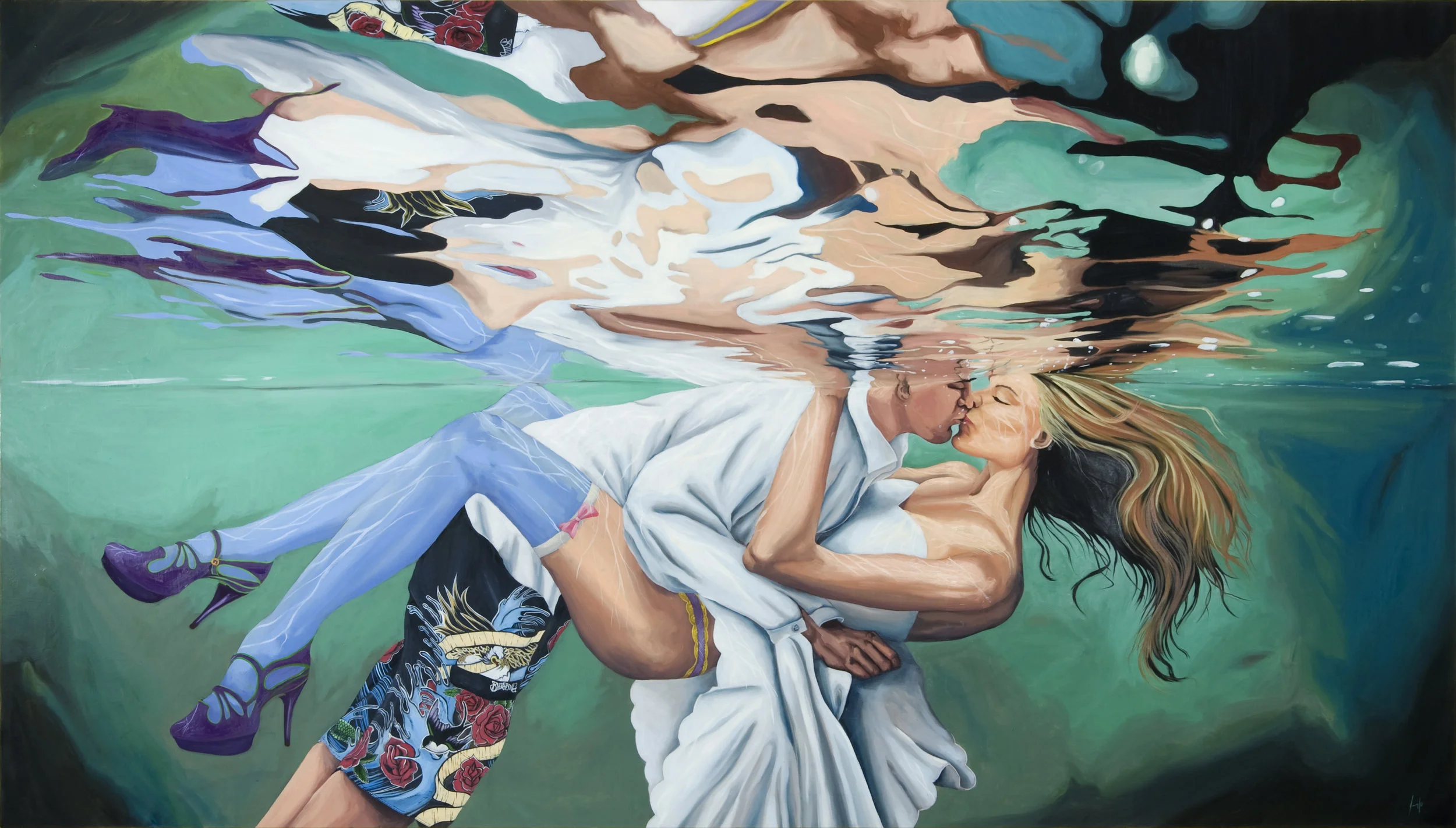Another Day on the Terrace 48"x78" Oil on Linen