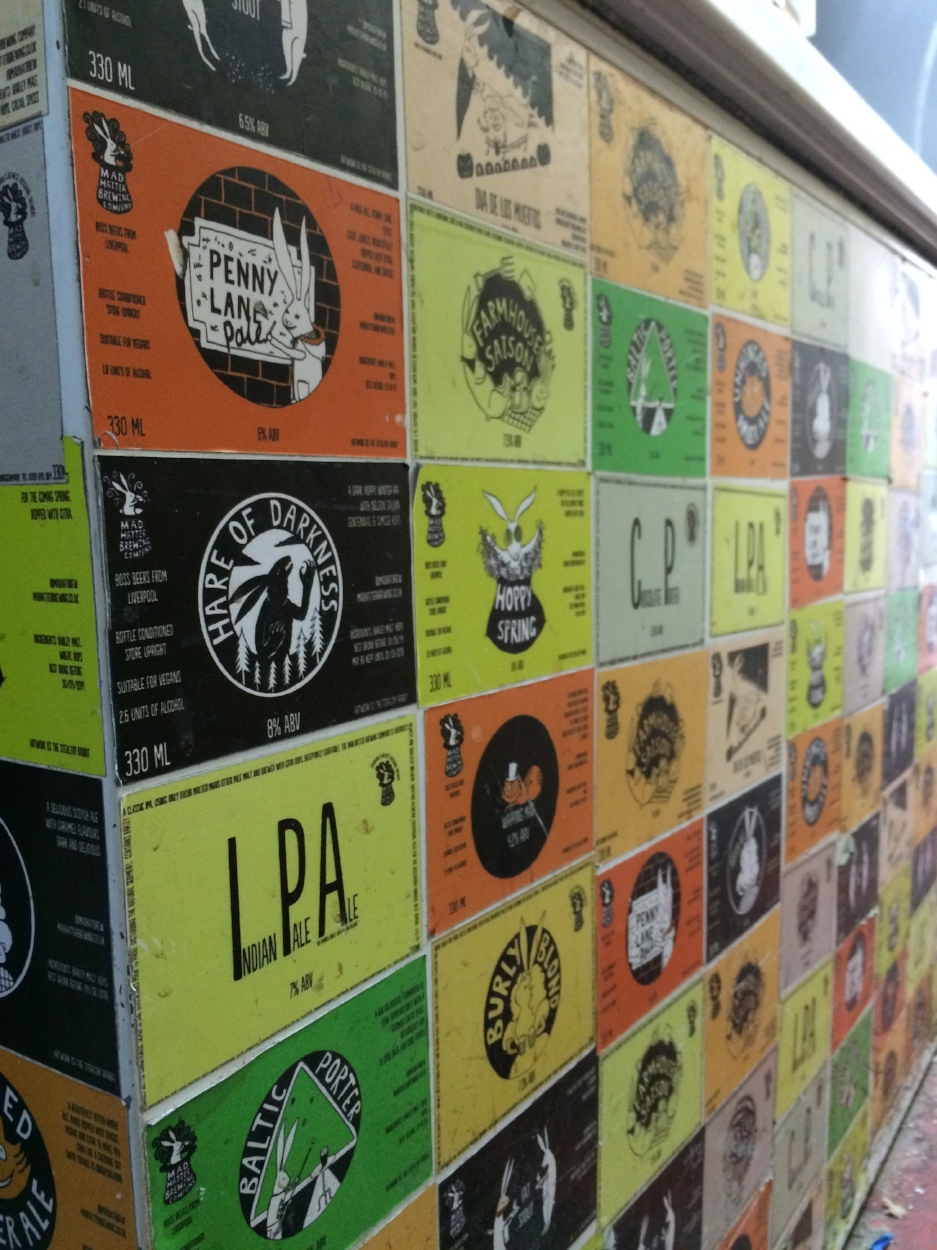 A look back at ALL the Mad Hatter labels......lovingly stuck on one of their downstairs fridges!