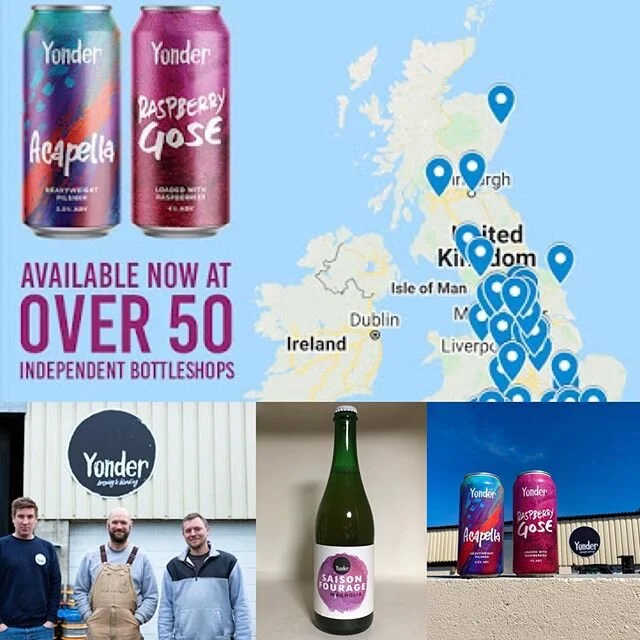Thrilled to be a part of @brewyonder national new core can launch. Acapella Pilsner and Raspberry Gose now on the webshop. The unfiltered Pilsner is a bready delight with copious British hops balancing the malt with orange zest, spice and resin (Firs