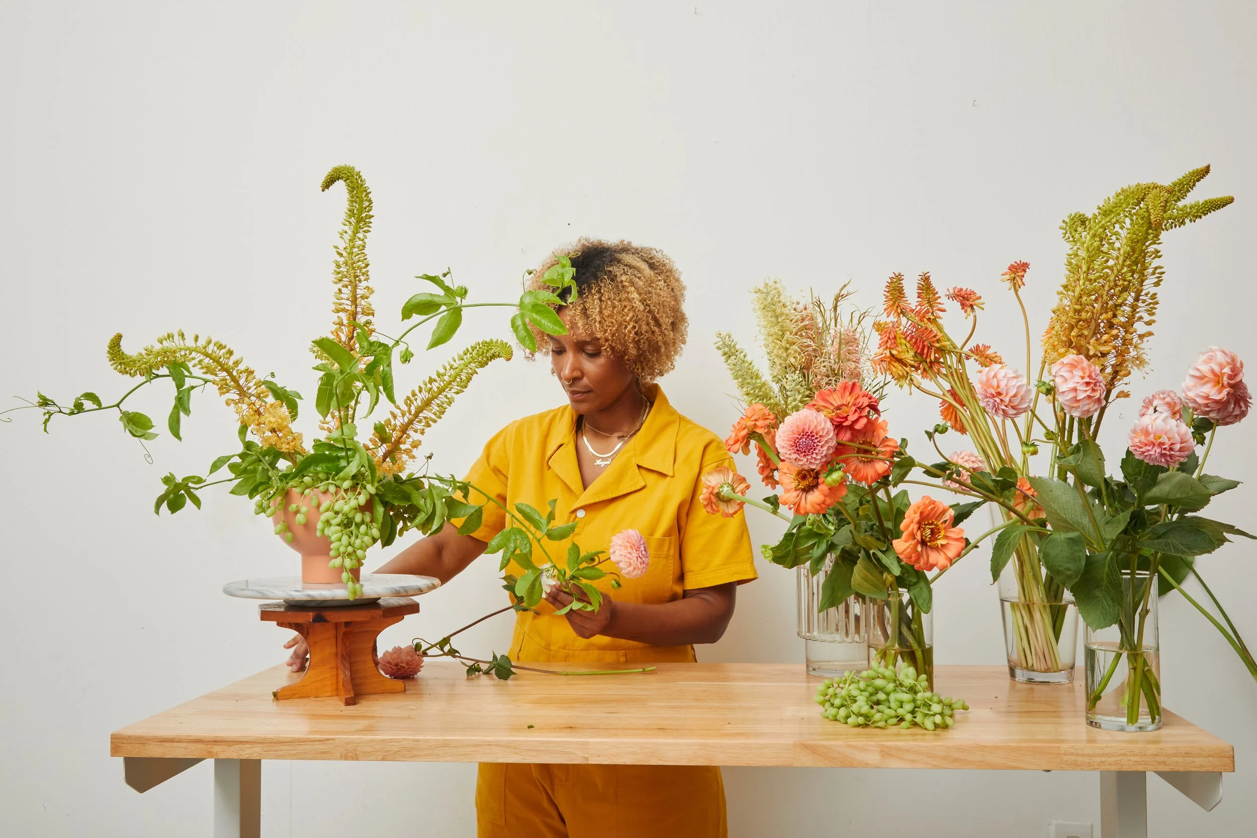 Floral designer Whit McClure in her LA studio