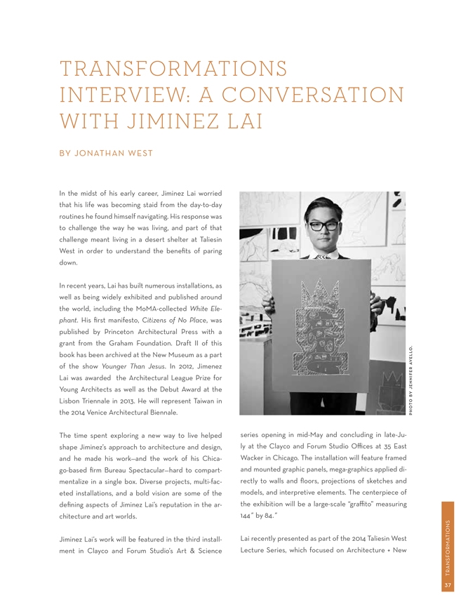 Transformations Interview: An Conversation with Jiminez Lai
