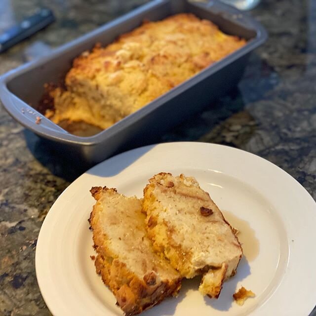 Gluten free sourdough dinner roll French toast.