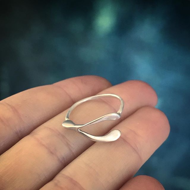 Another little addition to the Etsy shop this week - a tiny wishbone charm ring, in solid sterling silver. #metalsmith #silversmith #handmadejewelry #handmade #jewelry #jewelrydesigner #etsy #wishbone #ring #vsco