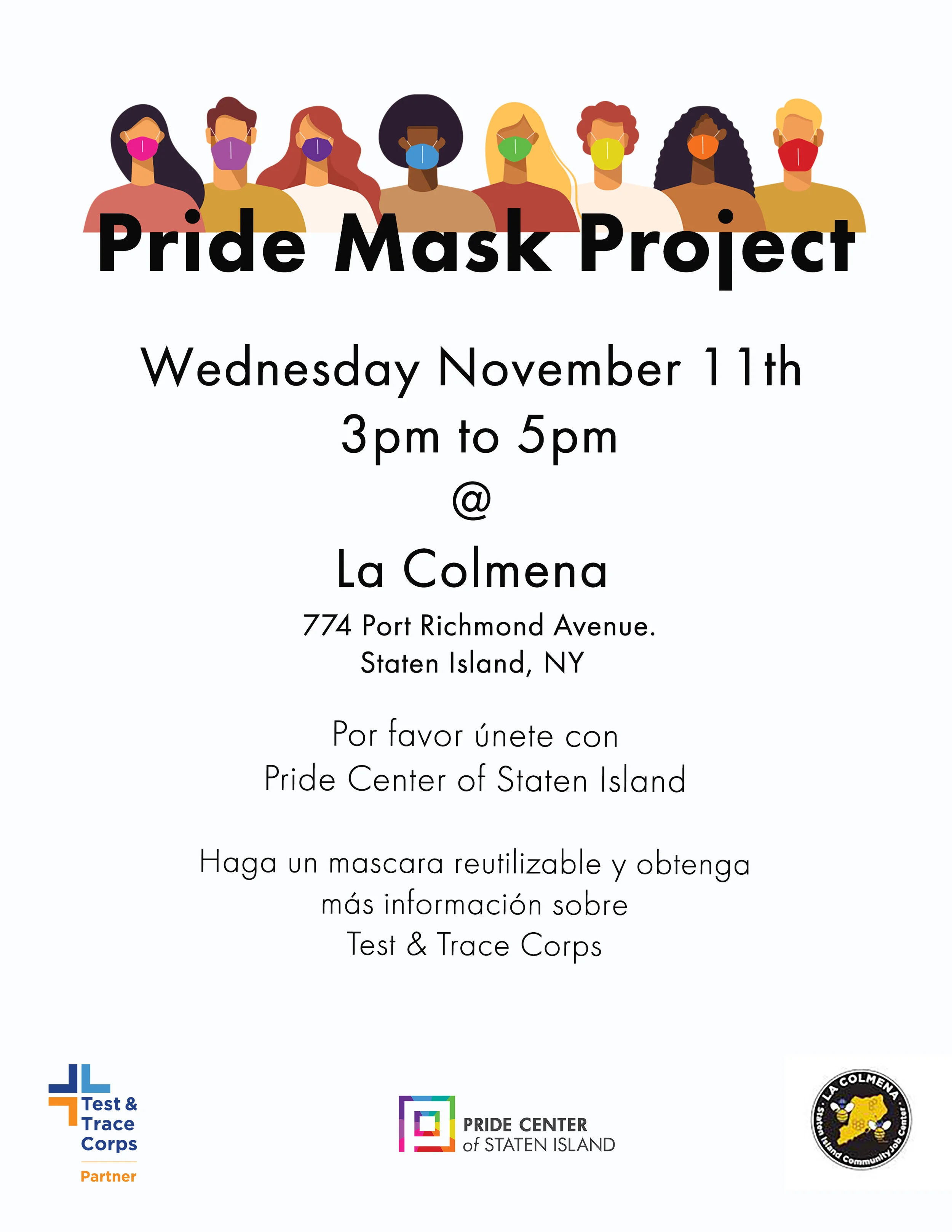 Pride Mask Project Flyer - La Colmena Spanish.jpg