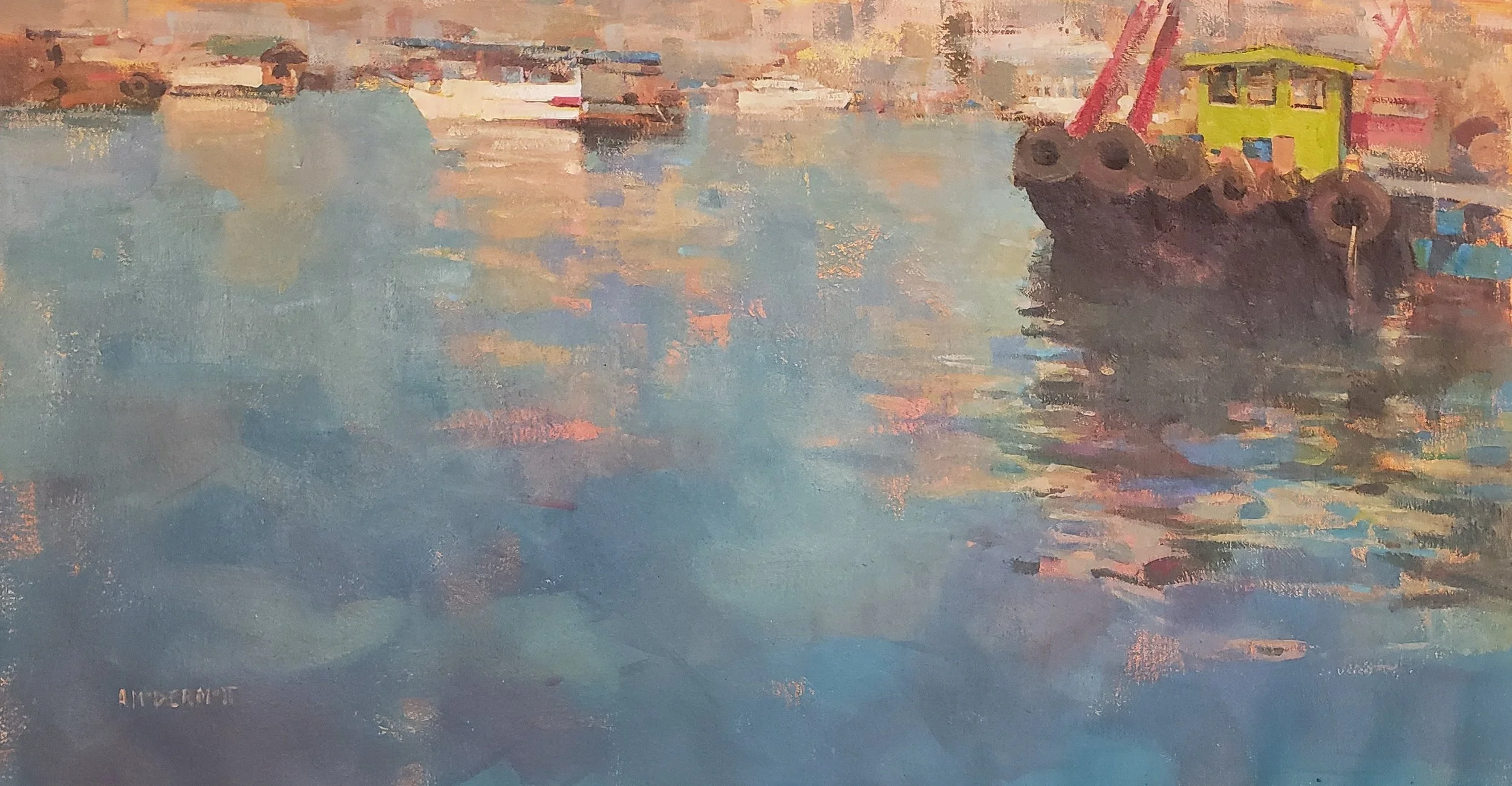 “Tug Boat” 24” x 45” Acrylic $3500