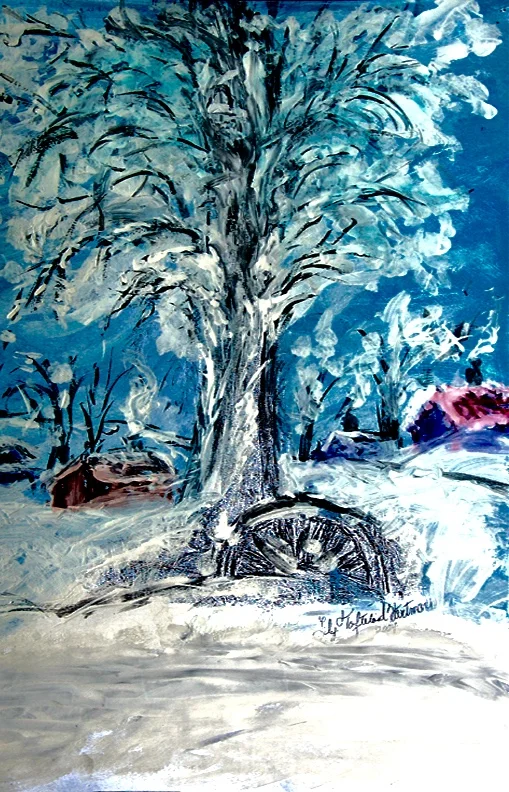 #30h Autumn Glow - Winter tree with Cabin, master.jpg