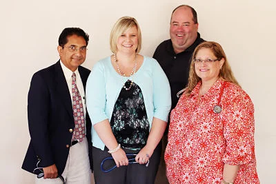 (From left) Dr. Kamran Shahzada, Internal Medicine; Angela Ziegler, Advanced Practice Registered Nurse; Dr. Eric Thomson, Family Medicine; and Dr. Rhonda Green, Family Medicine.