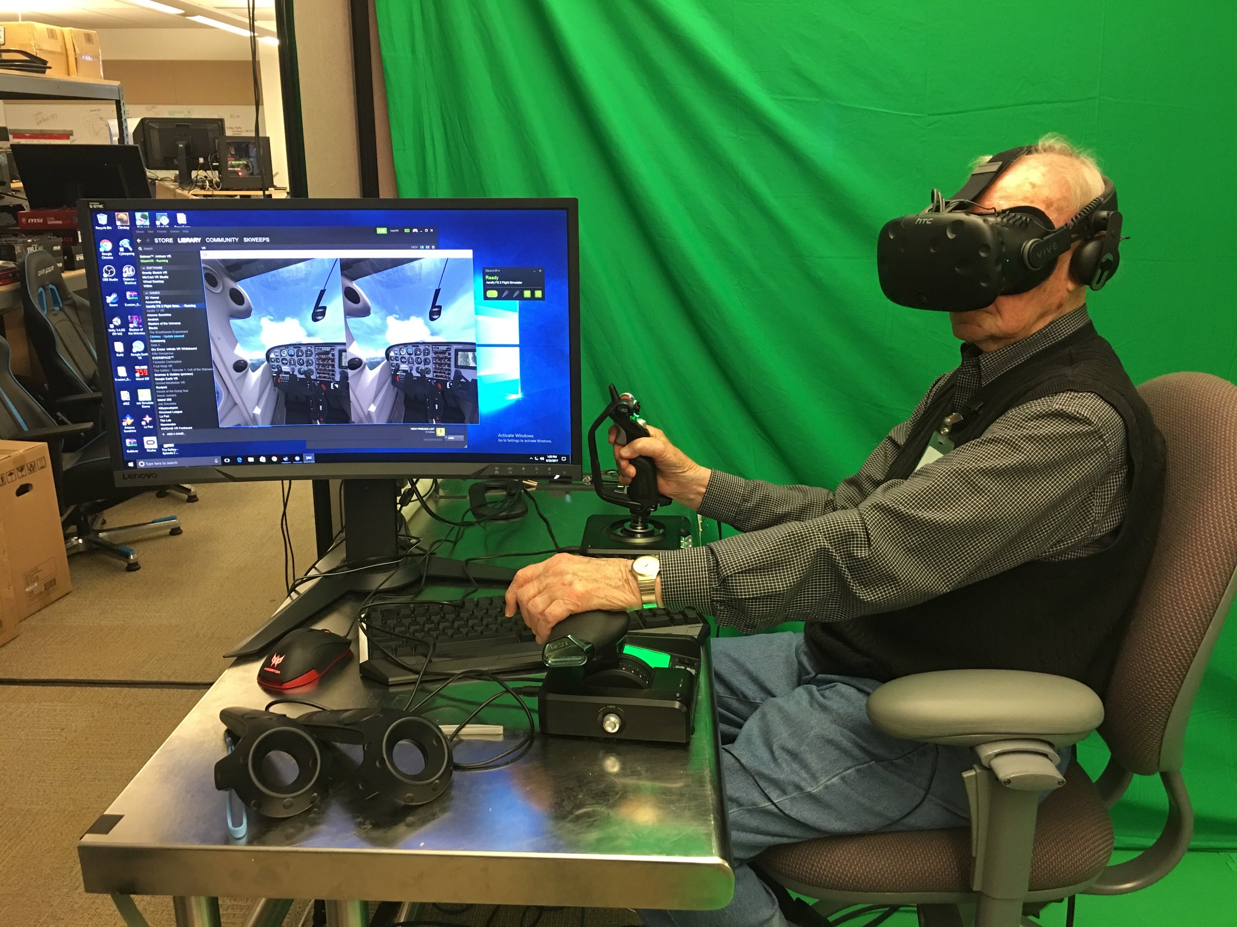 Lyle showing us how it's done as he flies around inside the virtual world created by AeroFly FS2.