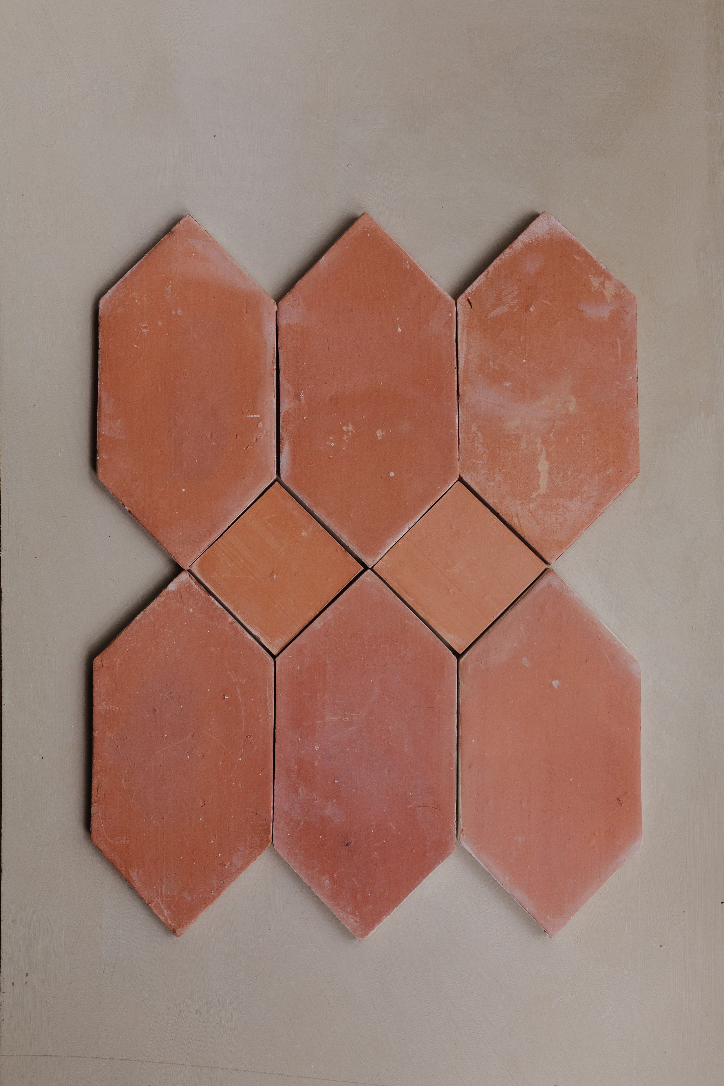 Terre - Grand Diamond and Square Pattern - Unglazed Handmade Moroccan Terracotta Tile (2).jpg