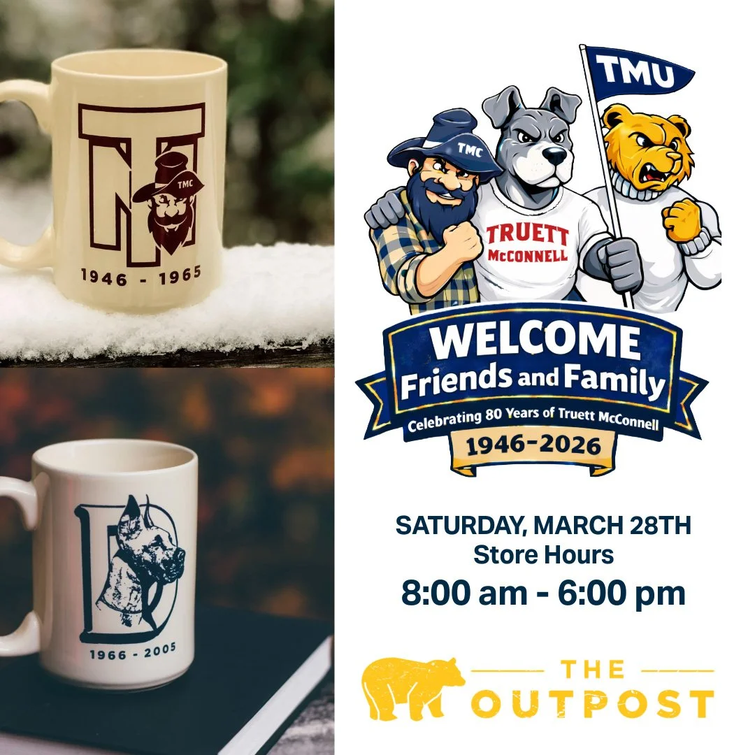 Calling all Truett McConnell Alumni - Mountaineers, Danes &amp; Bears! Stop by to see us at The Outpost during Friends and Family weekend! Saturday, March 28th. 

#wearetmu  #TMOutpost #homecoming