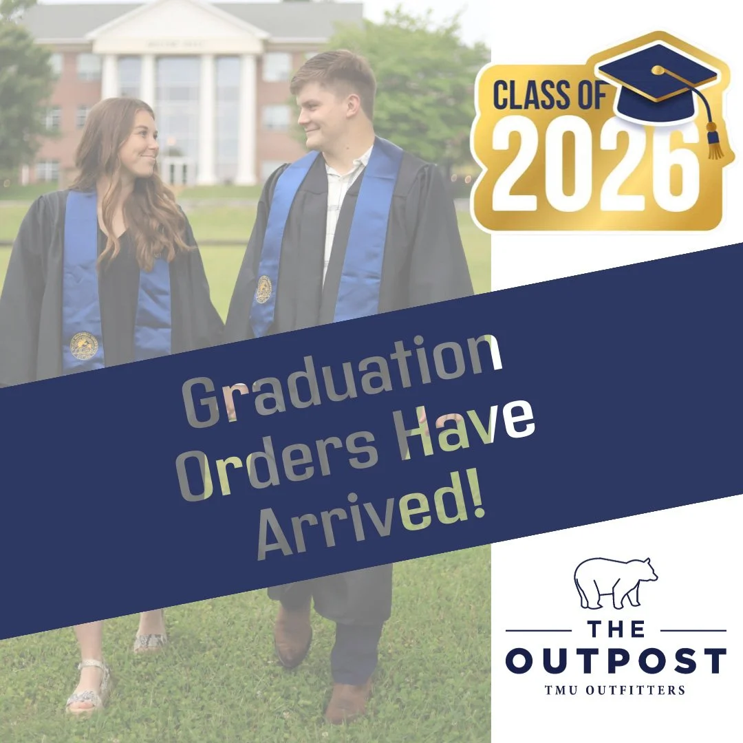 Graduation orders have arrived! 🎓👩🏿&zwj;🎓🐻👨🏻&zwj;🎓🎉 In-store pickup now available. 

⚠Tracking information has been sent via email to those of you who opted for shipping. 📩

Congratulations to you all! 💙💛