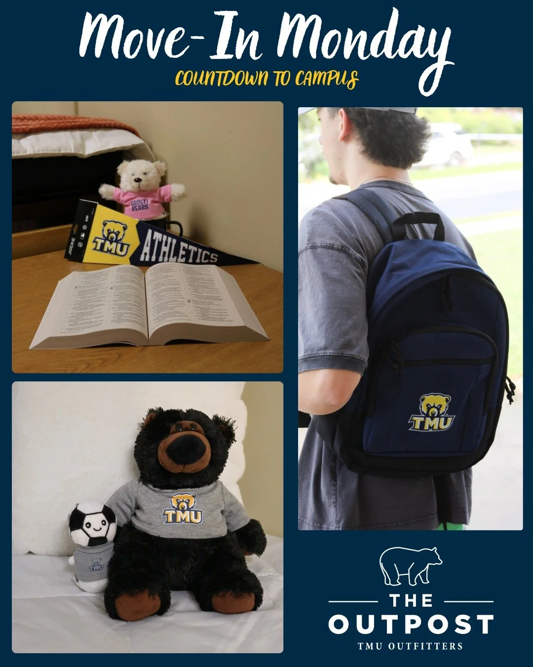 Move-In Monday! 📦🎒✏️
Stop by The Outpost this weekend to find all your back to school and dorm essentials! #GoBears #TheOutpost #TMU