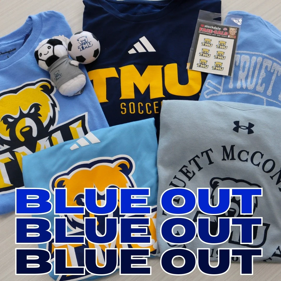 Headed to the soccer game tonight? Shop everything Blue for the Blue Out!💙🐻⚽#GoBears #BlueOut #TMU #TheOutpost #WeAreTMU