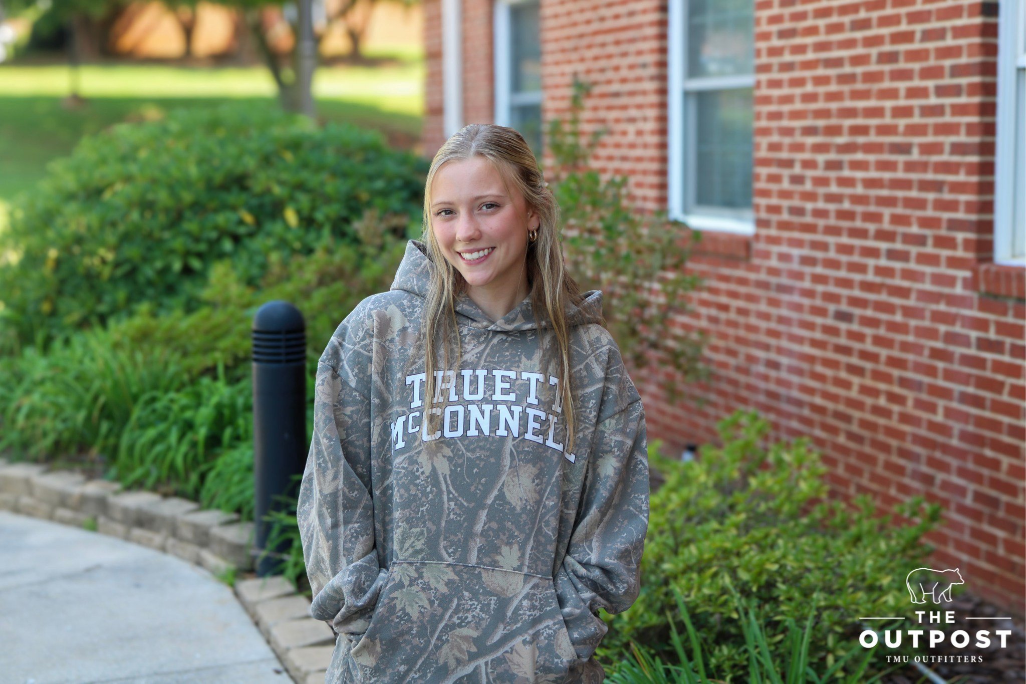 Camo season is here!🌲🐻 Grab your new favorite hoodie at The Outpost! 
#TMU #TheOutpost #GoBears #WeAreTMU #CamoSeason