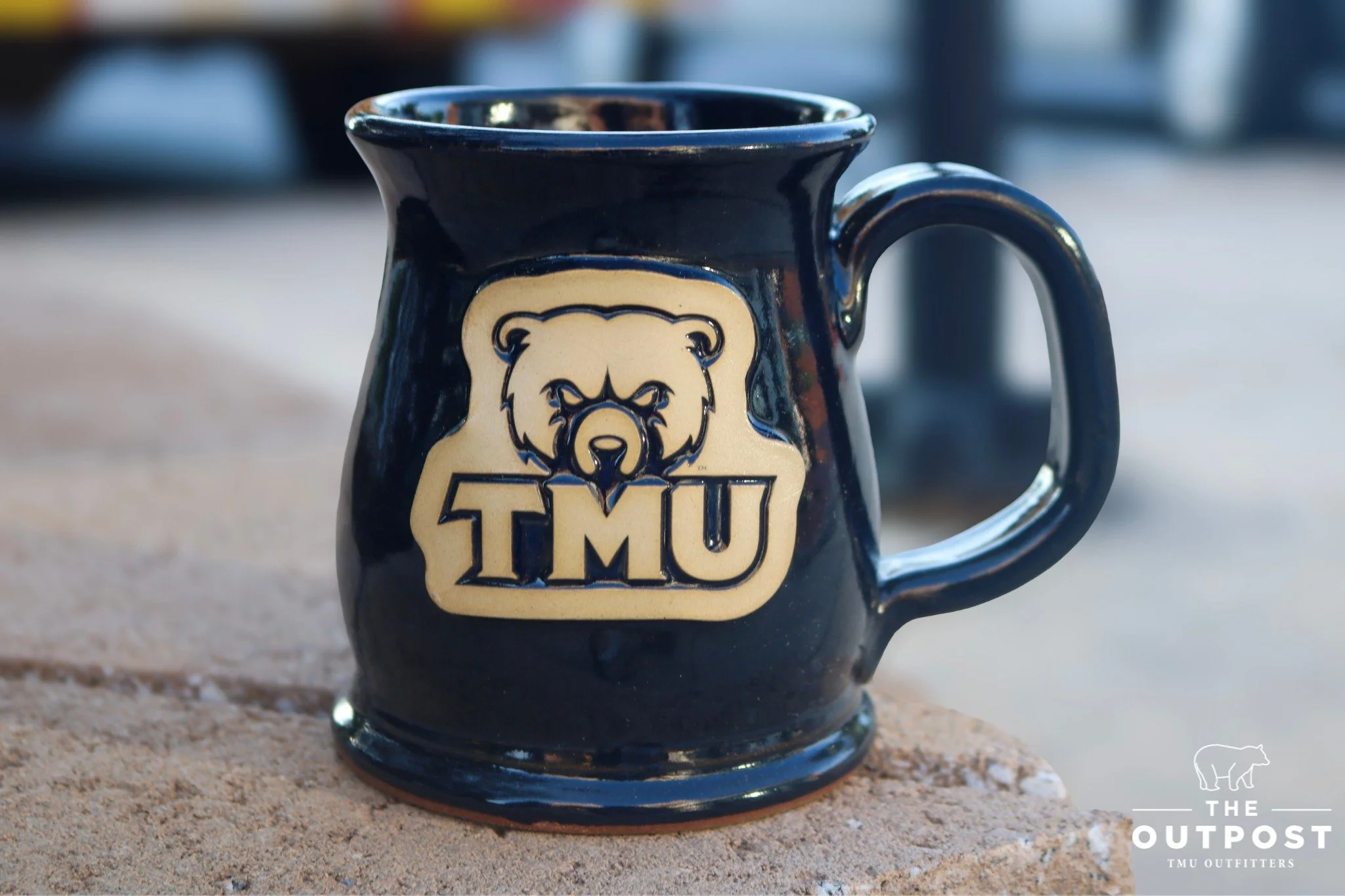 Sweater weather calls for a new mug!🍂☕Stop by the The Outpost to grab yours! #TheOutpost #TMU #coffeemug #fallweather #WeAreTMU #GoBears
