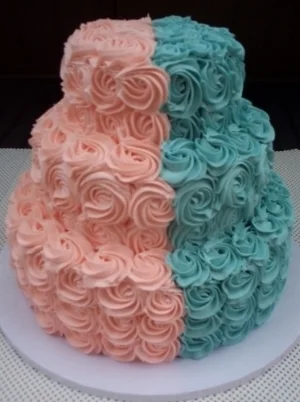 Baby Shower Cake With Rosettes