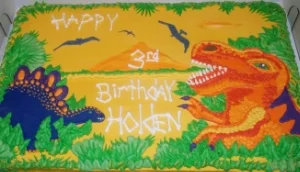Dinosaur-Themed Sheet Cake
