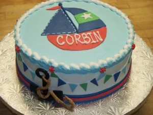 Nautical-Themed Baby Shower Cake