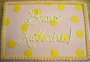 Pink Frosting and Gold Dots