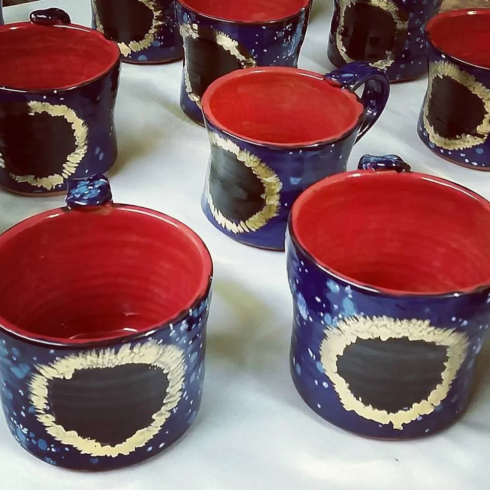 Eclipse Mugs by Karen Fiorino of Clay Lick Creek Pottery