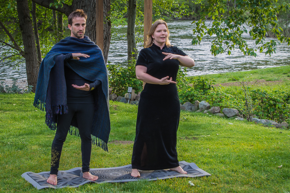 Jesse and Shiloh - practicing QiGong