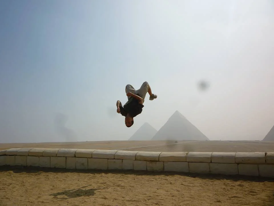 Looking forward to more than back flipping over pyramids, but living, teaching and performing in them!