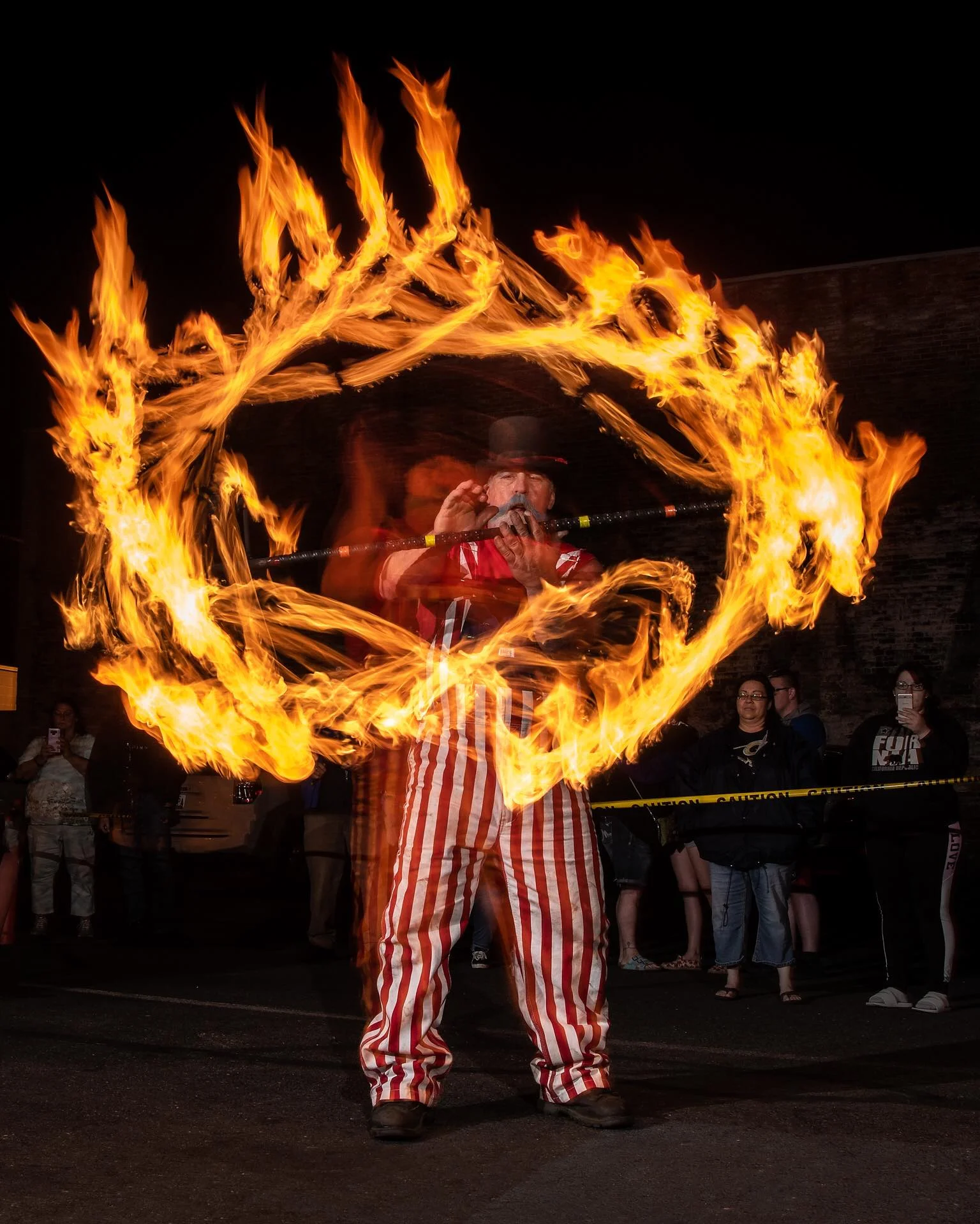 One of our regular performers, Michael Skaggs, always bring the spirit with his outfits, and sometimes drums with actual fire shooting out of them!