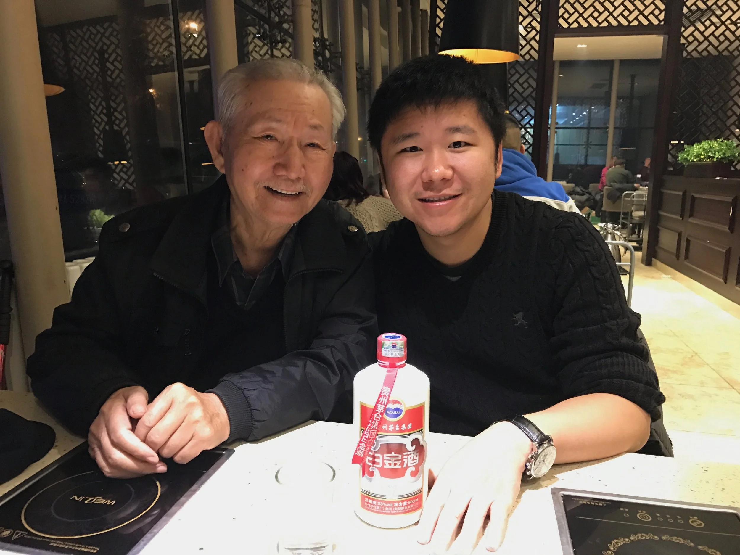 Two generations of Dr. Lius. My grandfather is 86 years old and he still stops by the clinic occasionally.