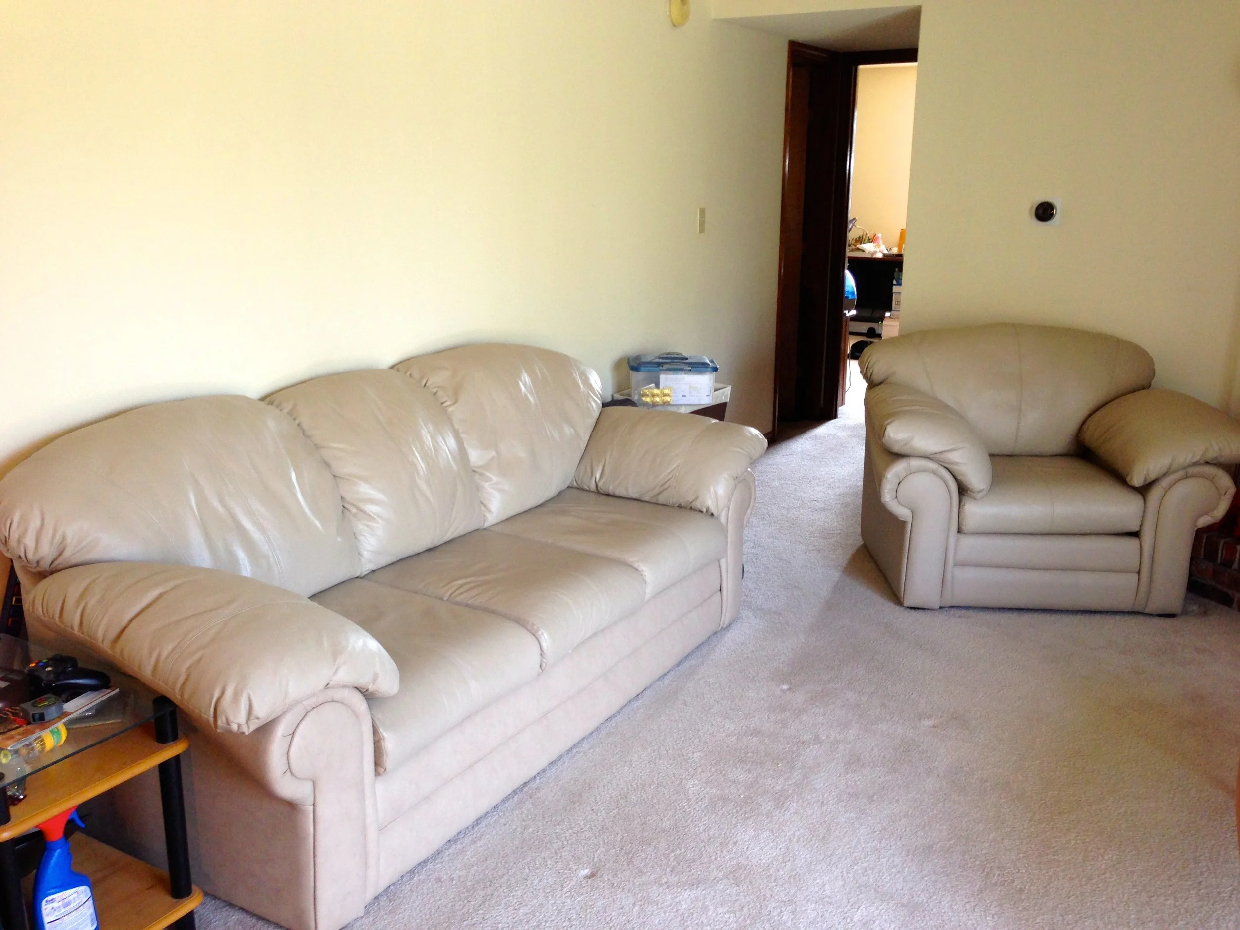 Couches bought for $350, sold for $450 five years later.