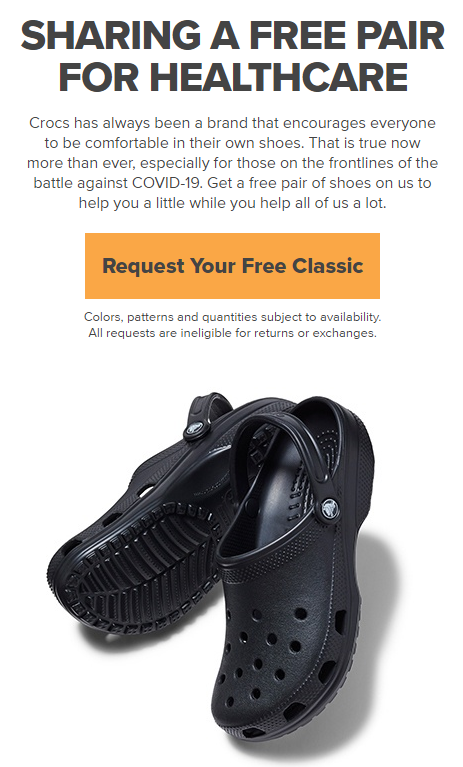 share a pair with healthcare crocs