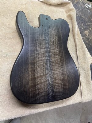 Black burst on white oak guitar — Big D Guitars Black burst on white oak guitar — Big D Guitars