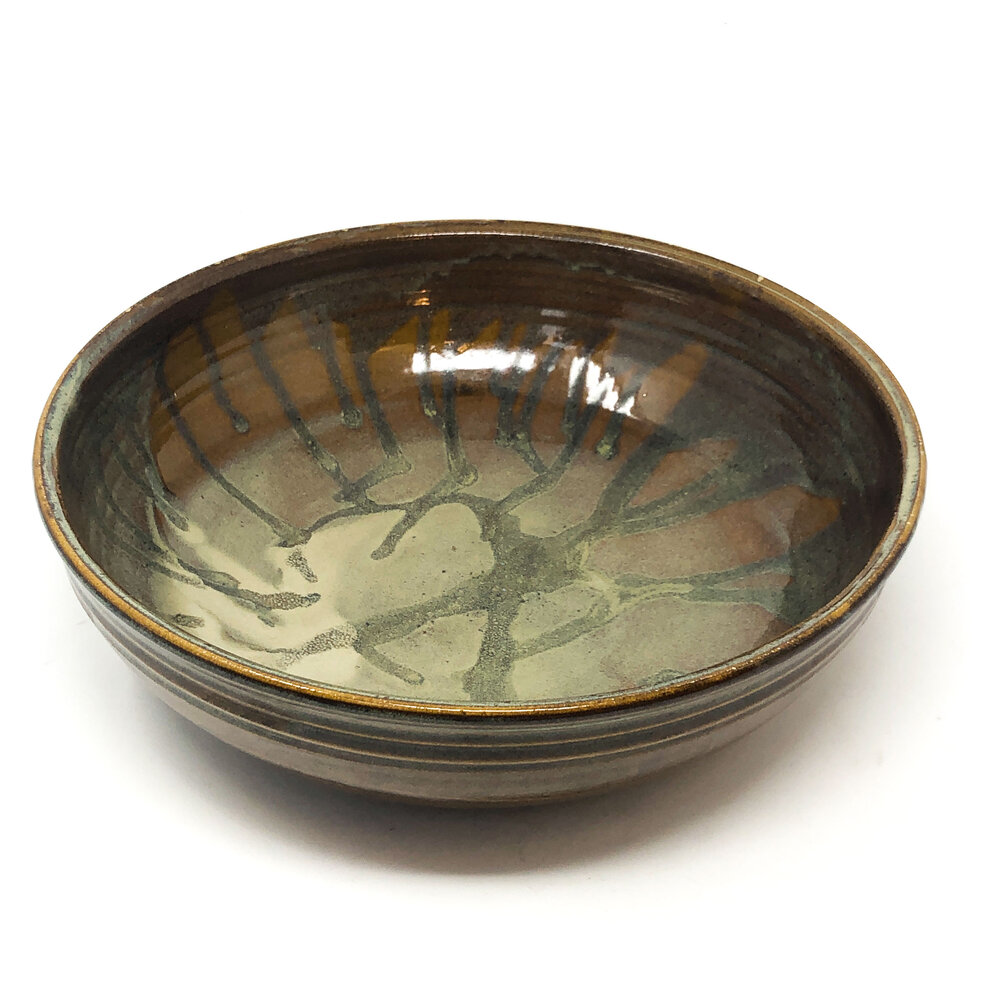 Vintage Studio Art Pottery Decorated Low Bowl