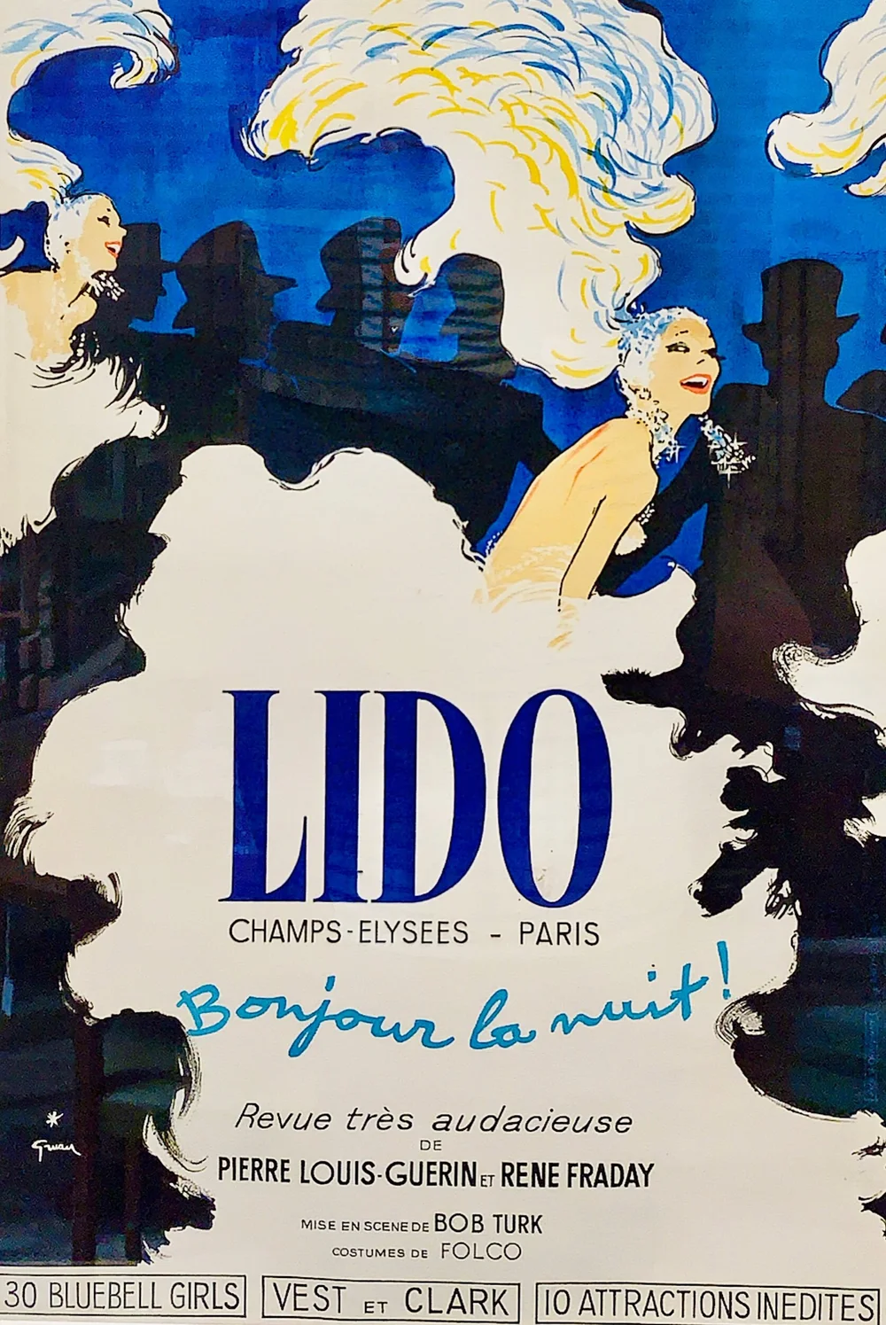 Framed 1971 Rene Gruau Lido 