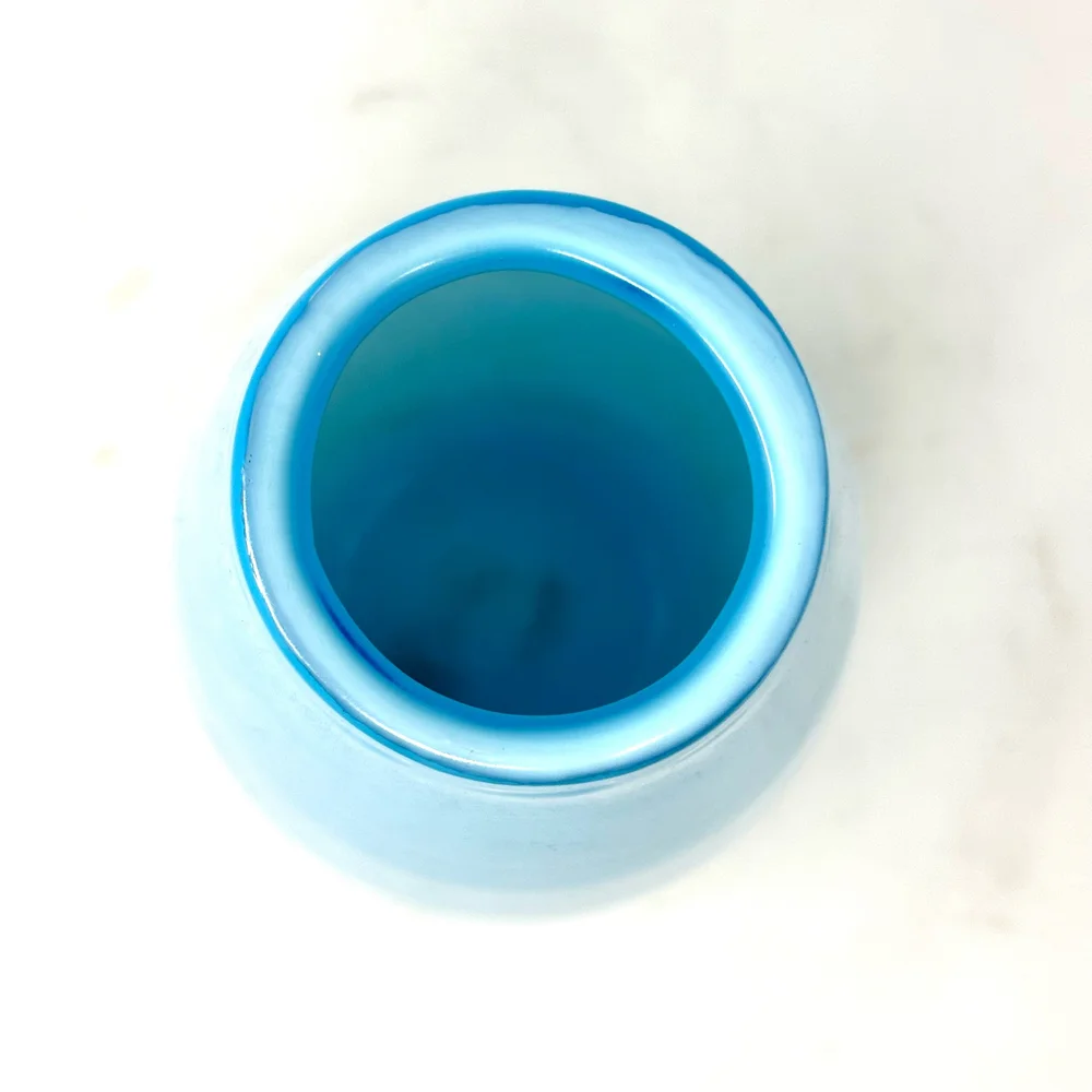 Vintage Murano Cased Opaline Glass Vase — Scout Living