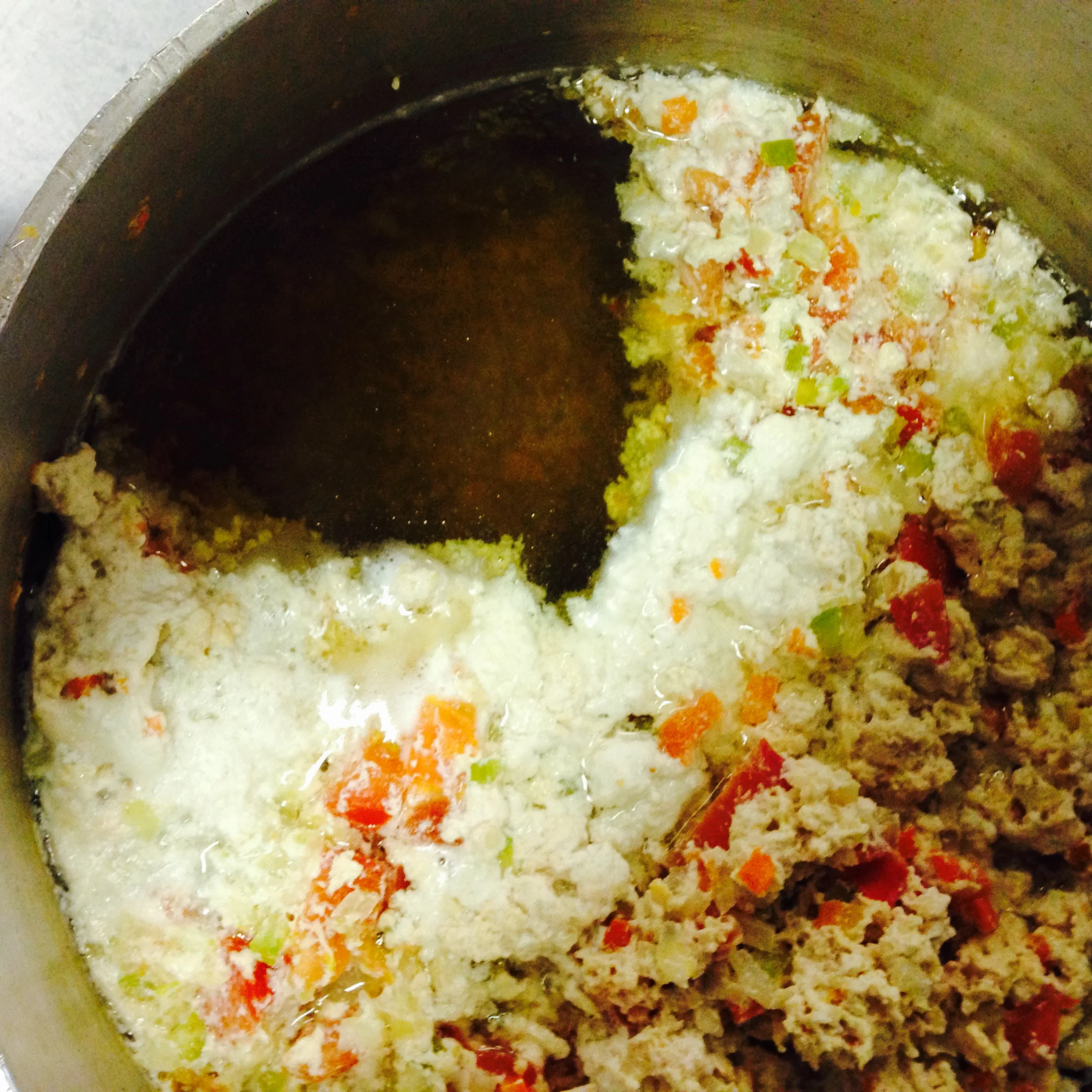 We broke through the raft to reveal the clear consommé