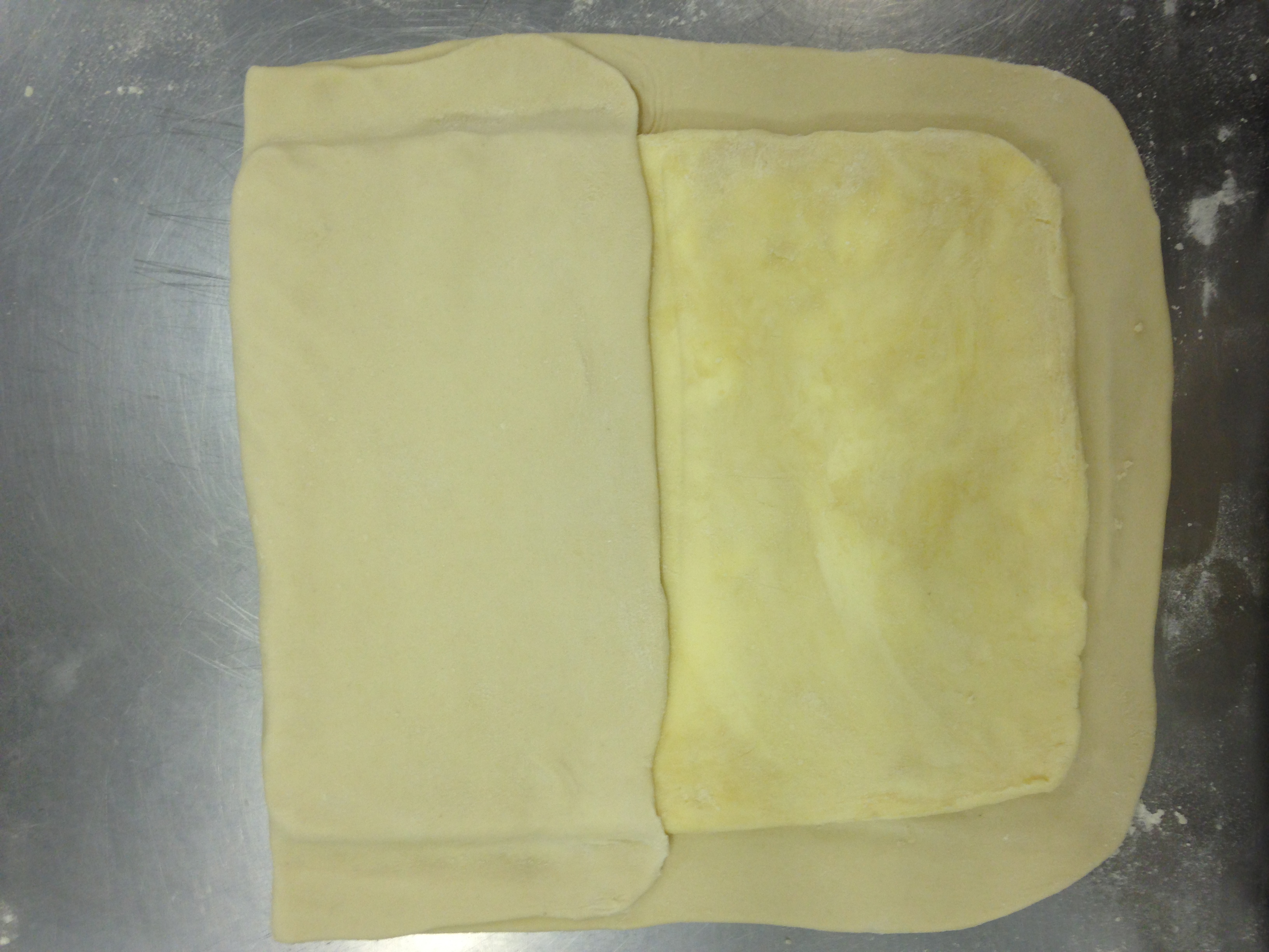 Puff pastry - encasing the butter pack.